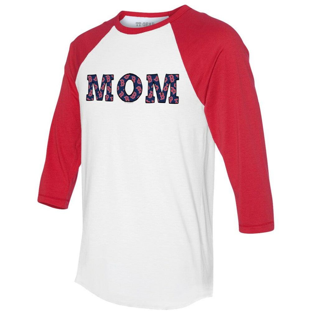 Boston Red Sox Tiny Turnip Women's Logo Mom 3/4-Sleeve Raglan T-Shirt | MLB Sale