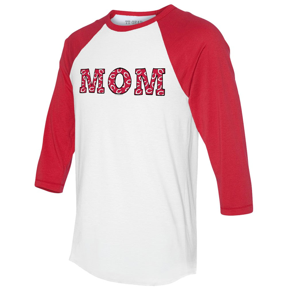 Cincinnati Reds Tiny Turnip Women's Logo Mom 3/4-Sleeve Raglan T-Shirt | MLB Near me