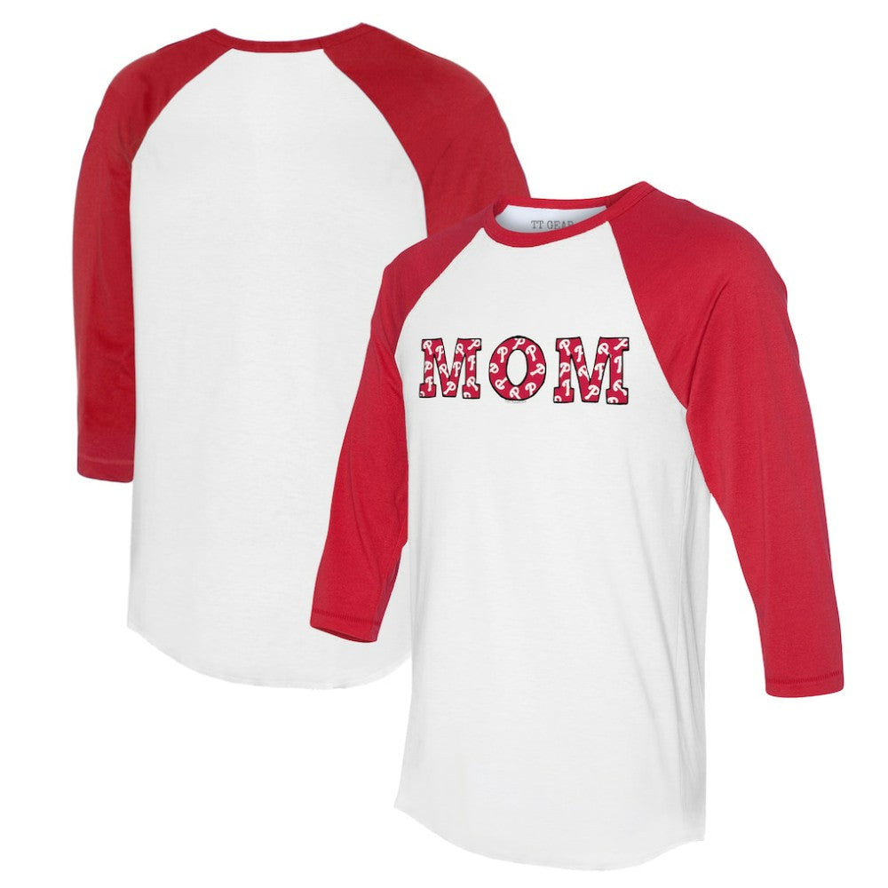 Philadelphia Phillies Tiny Turnip Women's Logo Mom 3/4-Sleeve Raglan T-Shirt | MLB Online