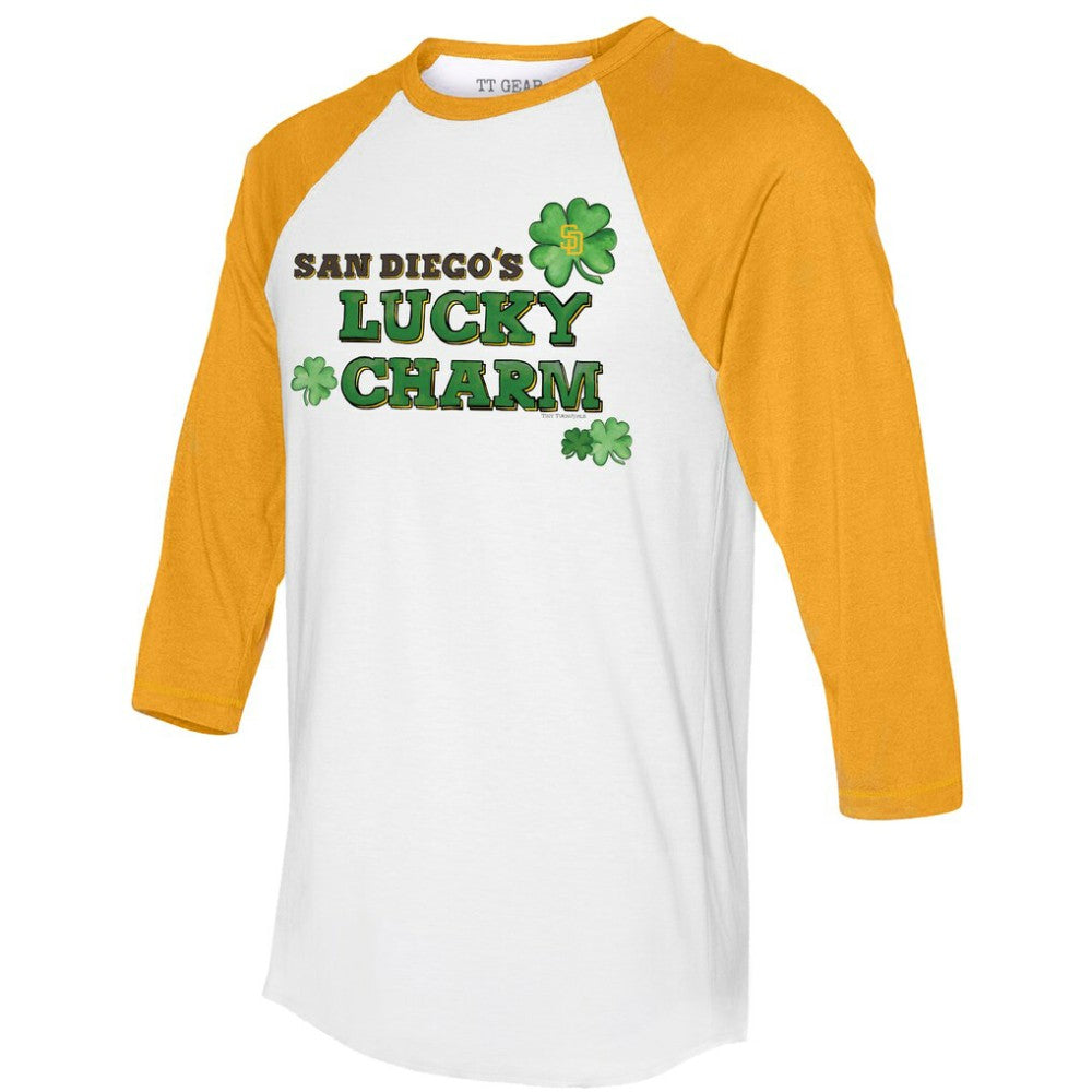 San Diego Padres Tiny Turnip Women's Lucky Charm 3/4-Sleeve Raglan T-Shirt | MLB Discount