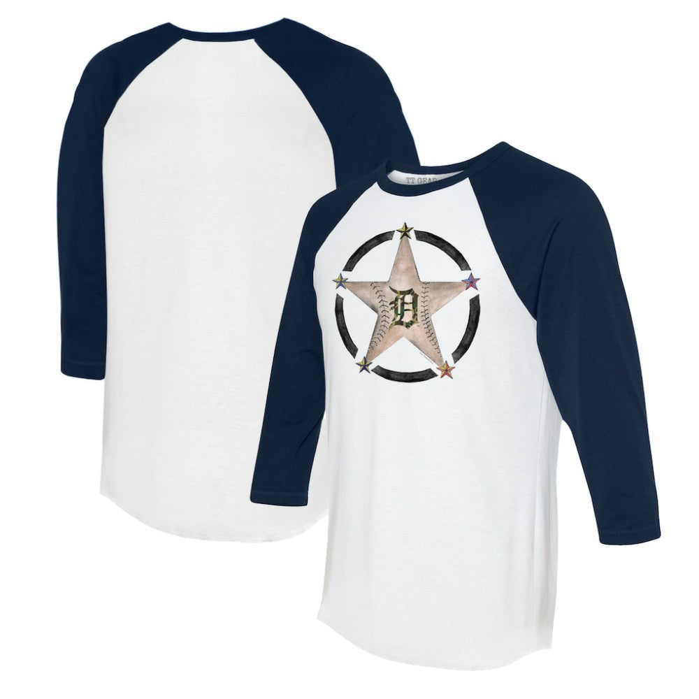 Detroit Tigers Tiny Turnip Women's Military Star 3/4-Sleeve Raglan T-Shirt | MLB Discount