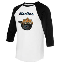 Miami Marlins Tiny Turnip Women's Nacho Helmet 3/4-Sleeve Raglan T-Shirt | MLB Discount
