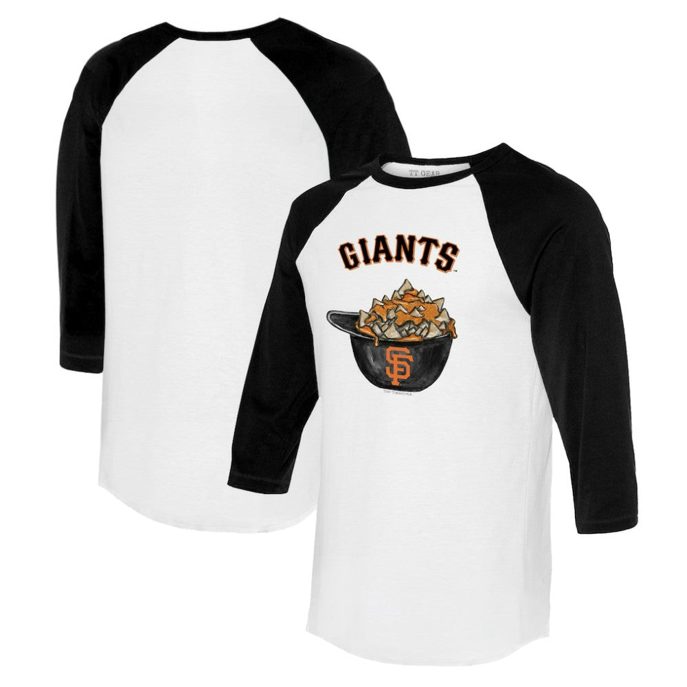 San Francisco Giants Tiny Turnip Women's Nacho Helmet 3/4-Sleeve Raglan T-Shirt | MLB Sale