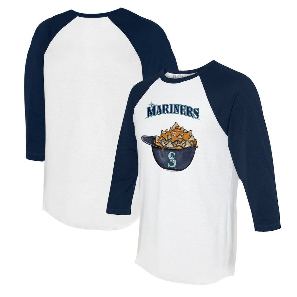 Seattle Mariners Tiny Turnip Women's Nacho Helmet 3/4-Sleeve Raglan T-Shirt | MLB US