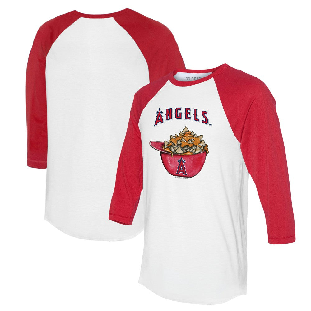 Los Angeles Angels Tiny Turnip Women's Nacho Helmet 3/4-Sleeve Raglan T-Shirt | MLB Outlet