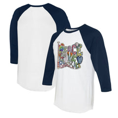 Seattle Mariners Tiny Turnip Women's Peace Love Baseball 3/4-Sleeve Raglan T-Shirt | MLB Online