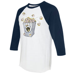 Milwaukee Brewers Tiny Turnip Women's Popcorn 3/4-Sleeve Raglan T-Shirt | MLB For sale