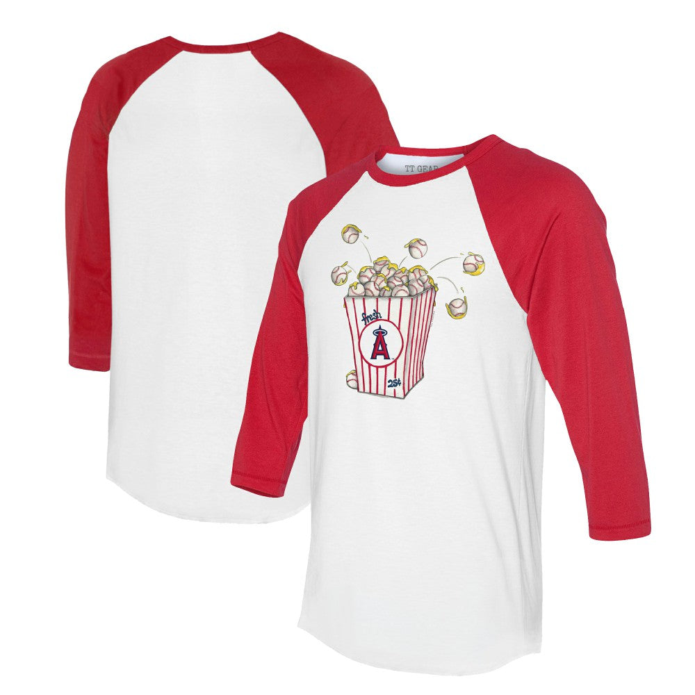 Los Angeles Angels Tiny Turnip Women's Popcorn 3/4-Sleeve Raglan T-Shirt | MLB Outlet