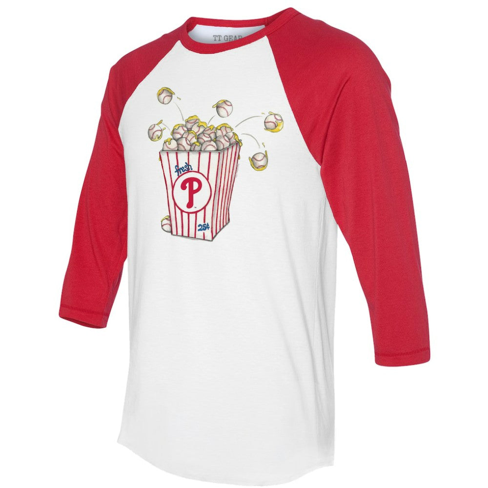 Philadelphia Phillies Tiny Turnip Women's Popcorn 3/4-Sleeve Raglan T-Shirt | MLB On Sale
