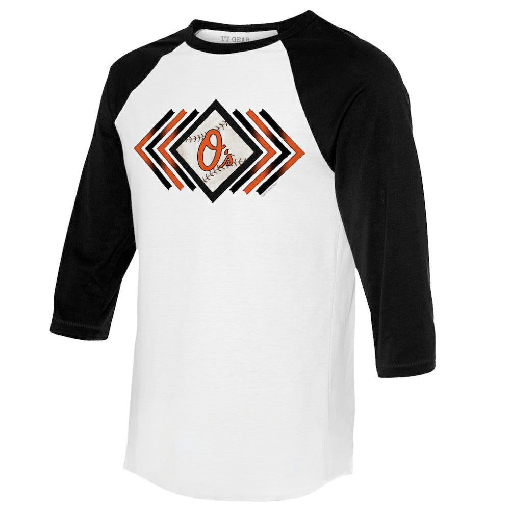 Baltimore Orioles Tiny Turnip Women's Prism Arrows 3/4-Sleeve Raglan T-Shirt | MLB For sale