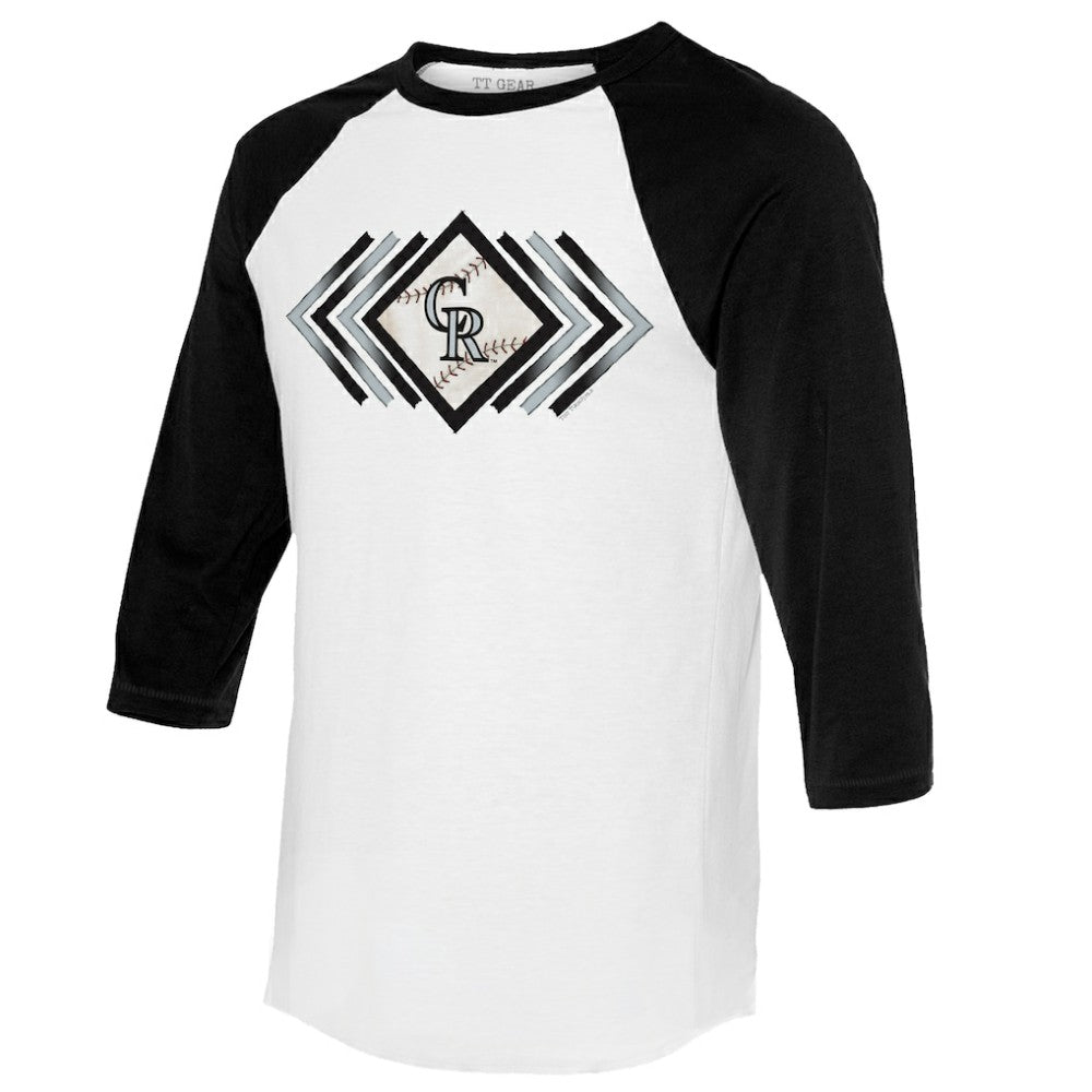 Colorado Rockies Tiny Turnip Women's Prism Arrows 3/4-Sleeve Raglan T-Shirt | MLB For sale
