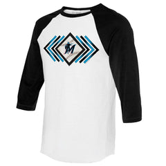 Miami Marlins Tiny Turnip Women's Prism Arrows 3/4-Sleeve Raglan T-Shirt | MLB For sale