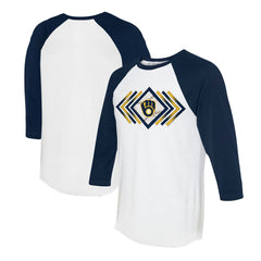 Milwaukee Brewers Tiny Turnip Women's Prism Arrows 3/4-Sleeve Raglan T-Shirt | MLB Outlet