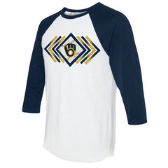 Milwaukee Brewers Tiny Turnip Women's Prism Arrows 3/4-Sleeve Raglan T-Shirt | MLB Outlet