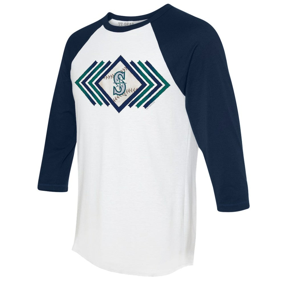Seattle Mariners Tiny Turnip Women's Prism Arrows 3/4-Sleeve Raglan T-Shirt | MLB Outlet