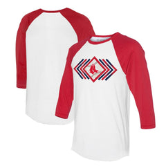 Boston Red Sox Tiny Turnip Women's Prism Arrows 3/4-Sleeve Raglan T-Shirt | MLB US