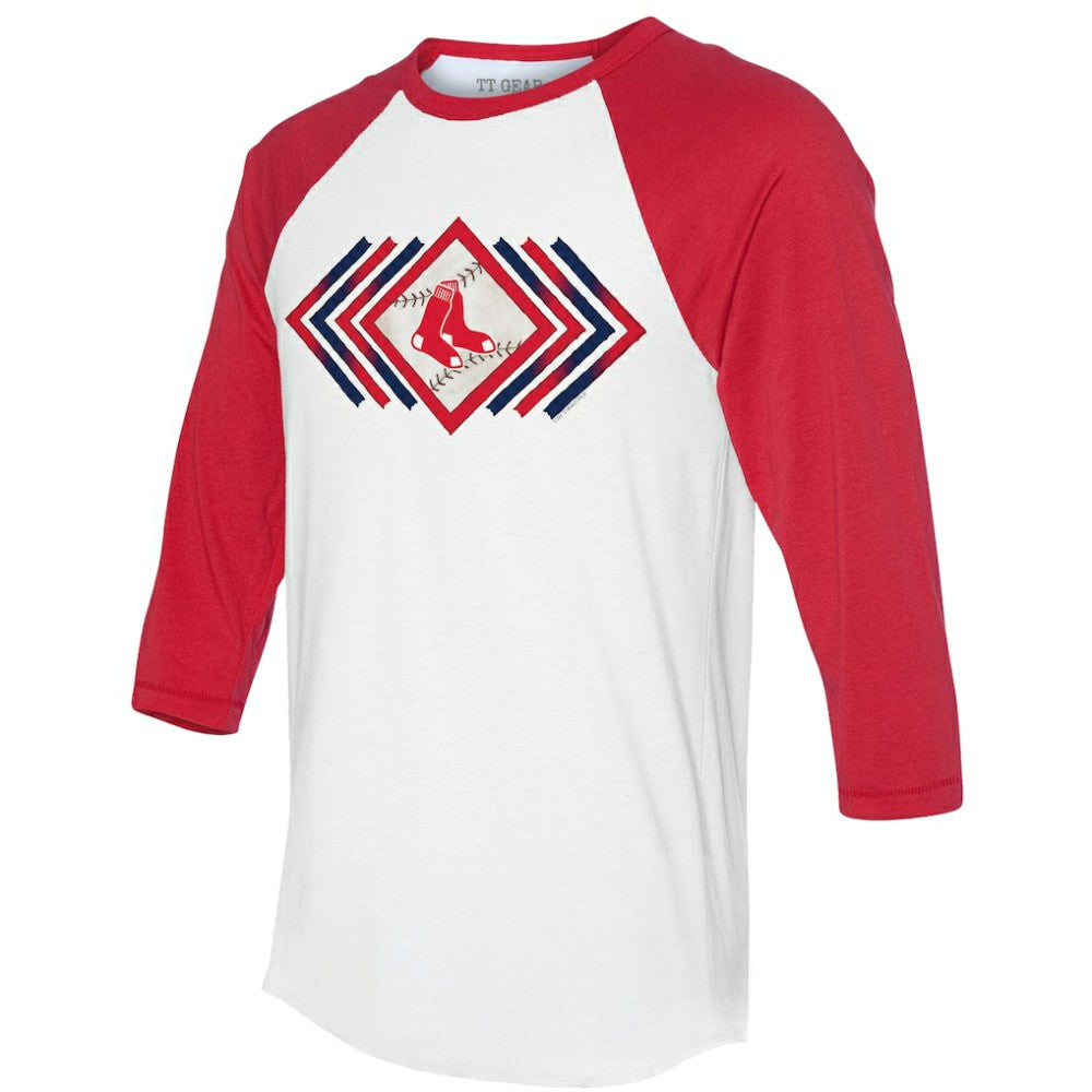 Boston Red Sox Tiny Turnip Women's Prism Arrows 3/4-Sleeve Raglan T-Shirt | MLB US