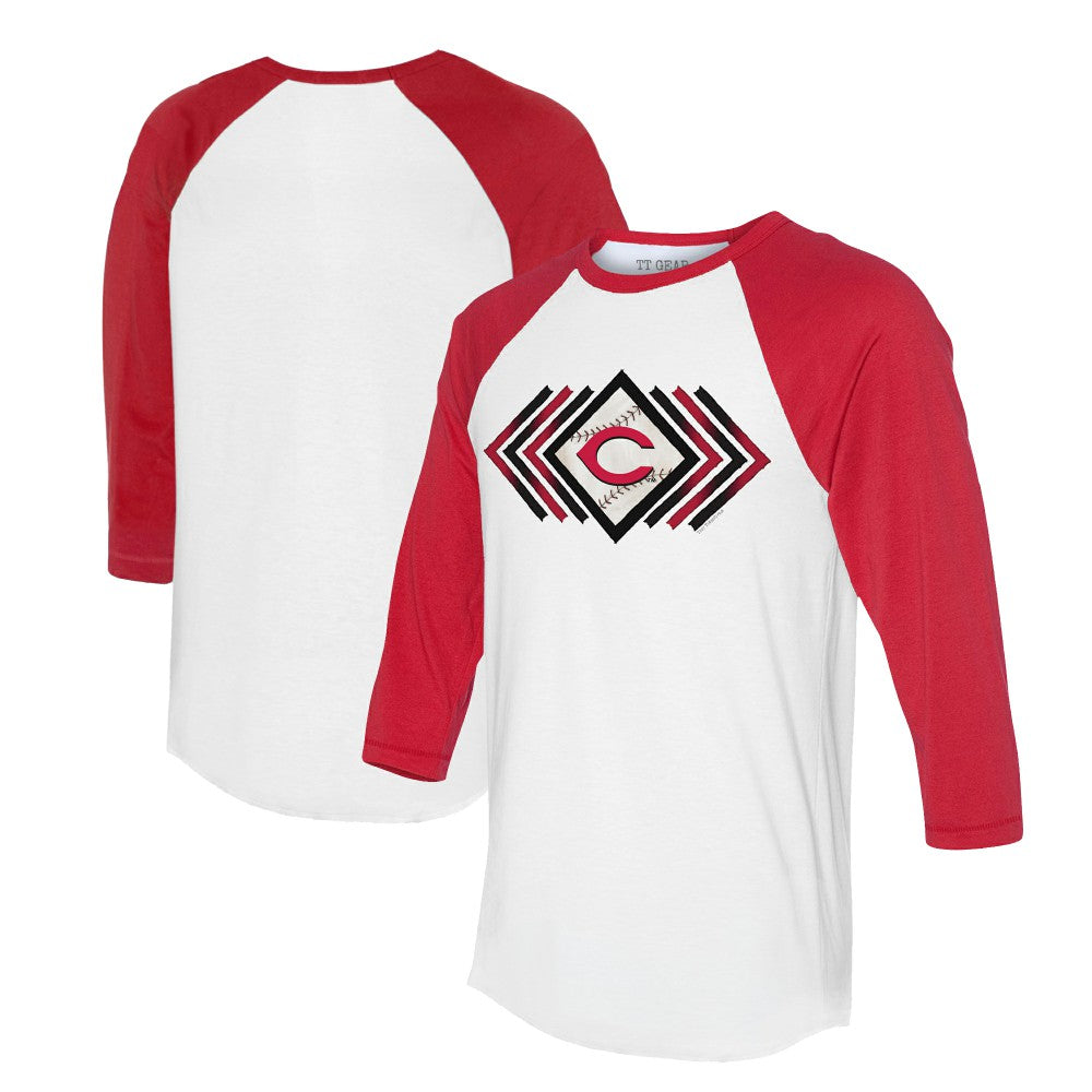 Cincinnati Reds Tiny Turnip Women's Prism Arrows 3/4-Sleeve Raglan T-Shirt | MLB US
