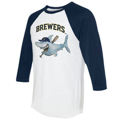 Milwaukee Brewers Tiny Turnip Women's Shark 3/4-Sleeve Raglan T-Shirt | MLB Online
