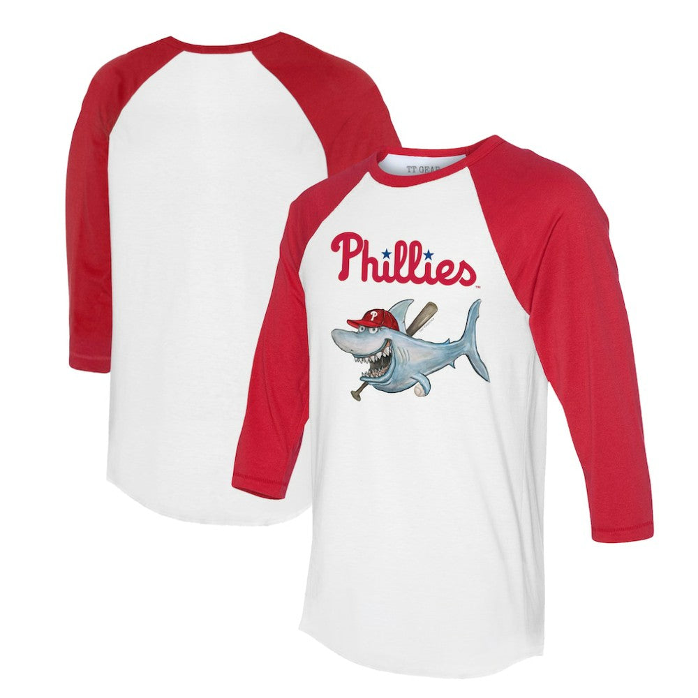 Philadelphia Phillies Tiny Turnip Women's Shark 3/4-Sleeve Raglan T-Shirt | MLB Discount
