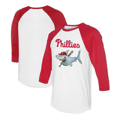 Philadelphia Phillies Tiny Turnip Women's Shark 3/4-Sleeve Raglan T-Shirt | MLB Discount