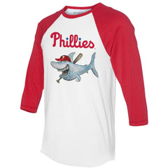 Philadelphia Phillies Tiny Turnip Women's Shark 3/4-Sleeve Raglan T-Shirt | MLB Discount