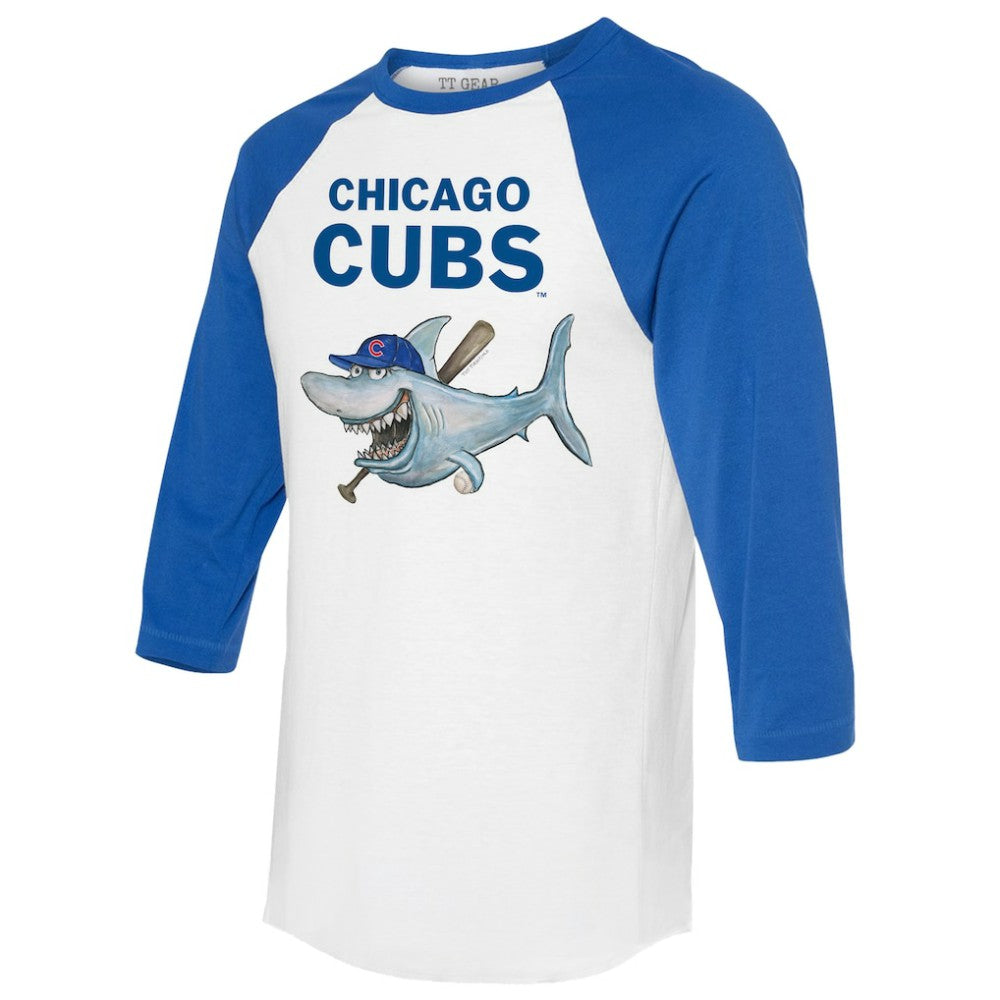 Chicago Cubs Tiny Turnip Women's Shark 3/4-Sleeve Raglan T-Shirt | MLB Discount