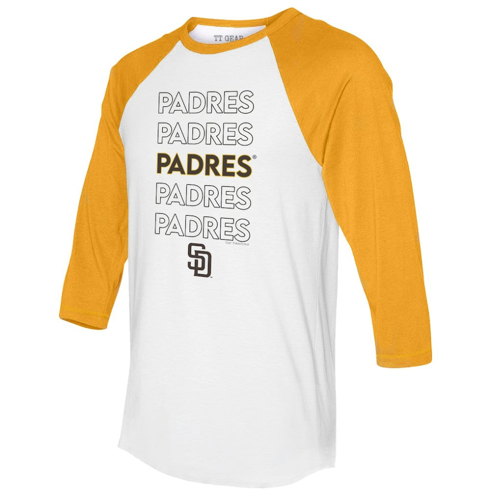 San Diego Padres Tiny Turnip Women's Stacked 3/4-Sleeve Raglan T-Shirt | MLB On Sale