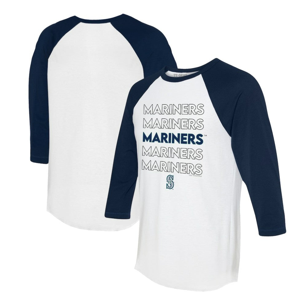 Seattle Mariners Tiny Turnip Women's Stacked 3/4-Sleeve Raglan T-Shirt | MLB On Sale