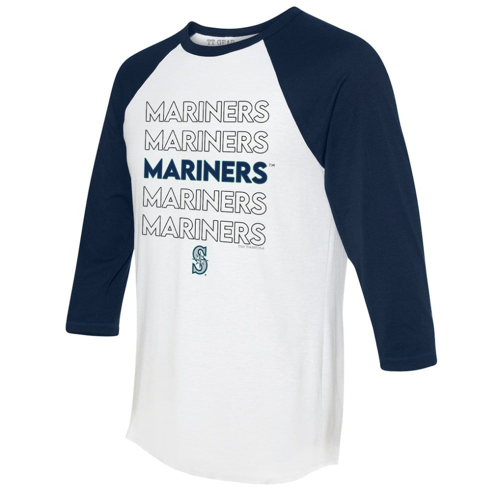 Seattle Mariners Tiny Turnip Women's Stacked 3/4-Sleeve Raglan T-Shirt | MLB On Sale