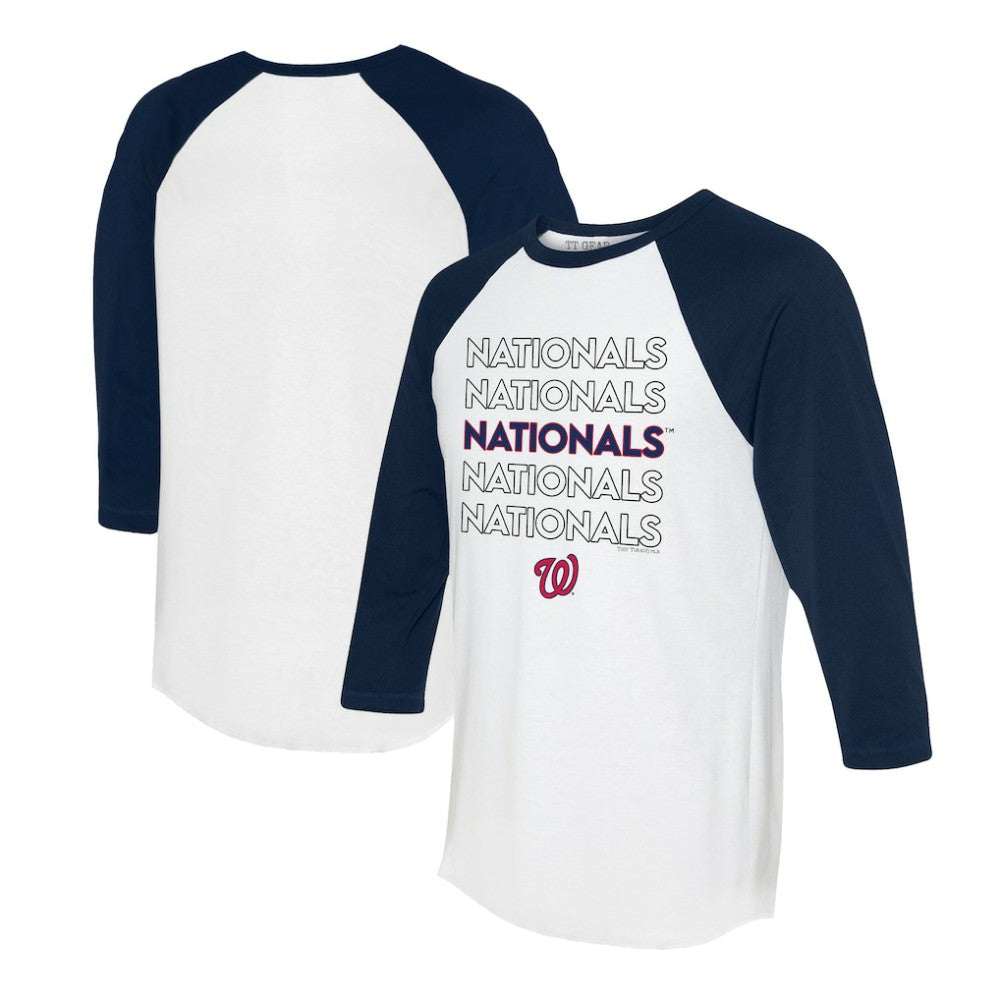 Washington Nationals Tiny Turnip Unisex Stacked 3/4-Sleeve Raglan T-Shirt | MLB Near me