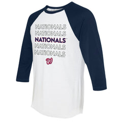 Washington Nationals Tiny Turnip Unisex Stacked 3/4-Sleeve Raglan T-Shirt | MLB Near me