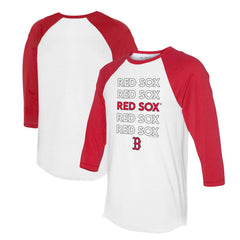 Boston Red Sox Tiny Turnip Unisex Stacked 3/4-Sleeve Raglan T-Shirt | MLB Outlet
