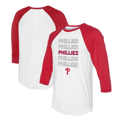 Philadelphia Phillies Tiny Turnip Unisex Stacked 3/4-Sleeve Raglan T-Shirt | MLB Near me