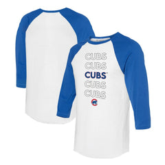 Chicago Cubs Tiny Turnip Unisex Stacked 3/4-Sleeve Raglan T-Shirt | MLB US