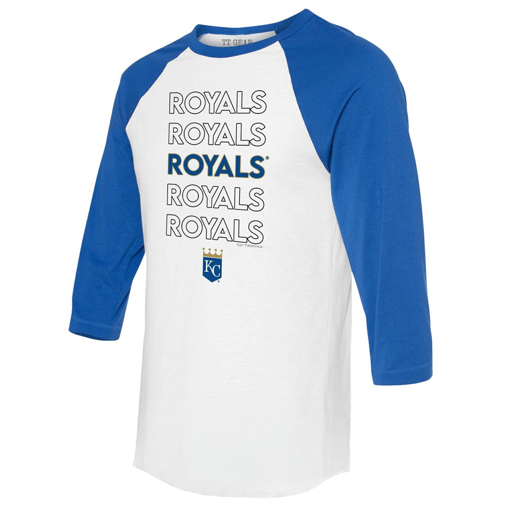 Kansas City Royals Tiny Turnip Unisex Stacked 3/4-Sleeve Raglan T-Shirt | MLB US