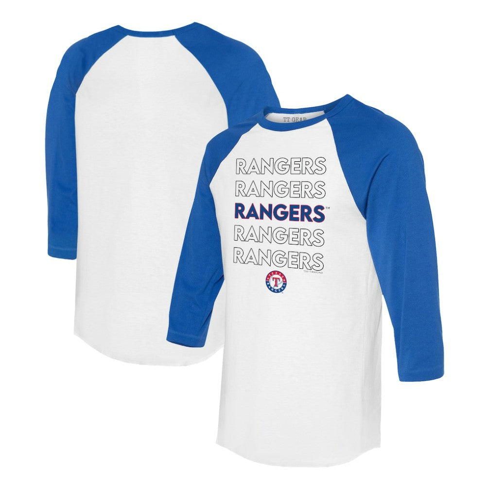 Texas Rangers Tiny Turnip Unisex Stacked 3/4-Sleeve Raglan T-Shirt | MLB US