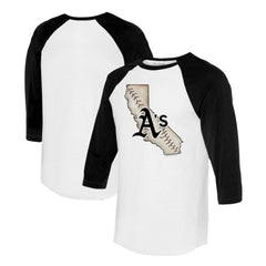 Athletics Tiny Turnip Unisex State Outline 3/4-Sleeve Raglan T-Shirt | MLB Outlet