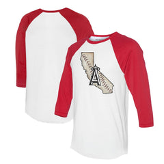 Los Angeles Angels Tiny Turnip Unisex State Outline 3/4-Sleeve Raglan T-Shirt | MLB For sale