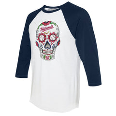 Washington Nationals Tiny Turnip Unisex Sugar Skull 3/4-Sleeve Raglan T-Shirt | MLB US