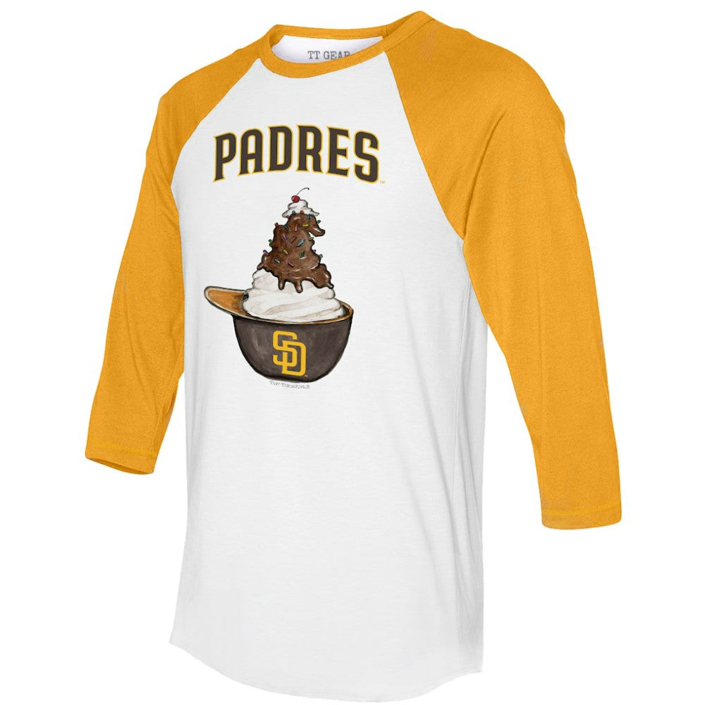 San Diego Padres Tiny Turnip Unisex Sundae Helmet 3/4-Sleeve Raglan T-Shirt | MLB Shop