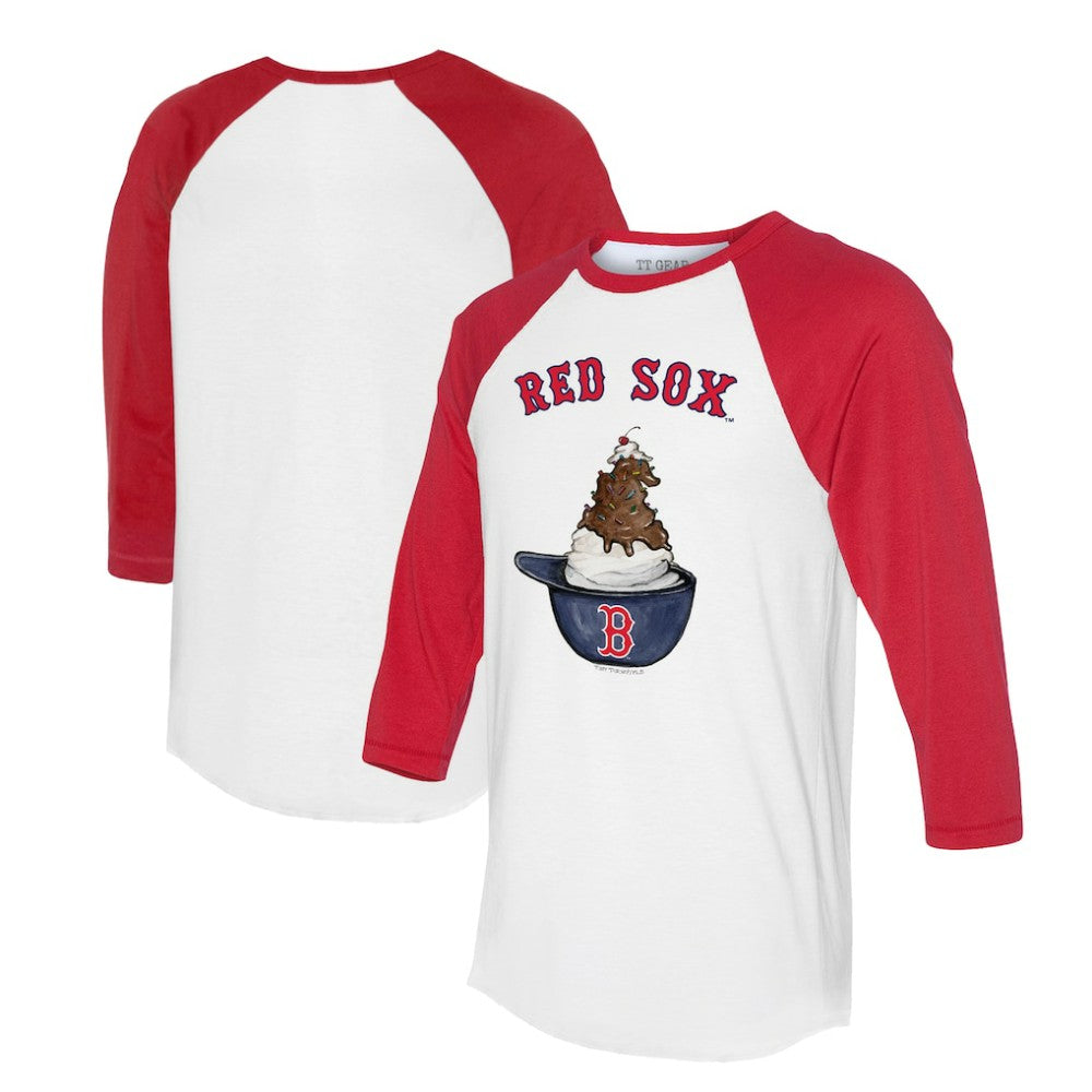 Boston Red Sox Tiny Turnip Unisex Sundae Helmet 3/4-Sleeve Raglan T-Shirt | MLB Sale