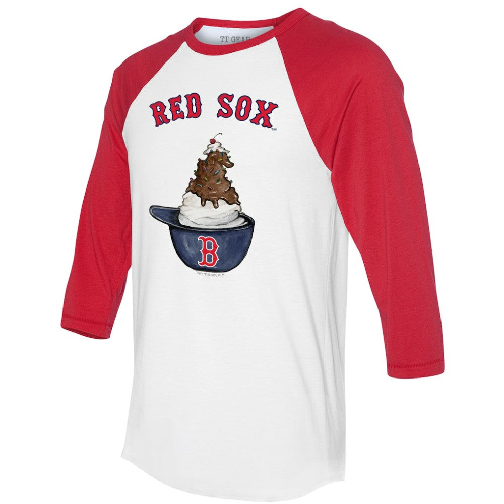 Boston Red Sox Tiny Turnip Unisex Sundae Helmet 3/4-Sleeve Raglan T-Shirt | MLB Sale