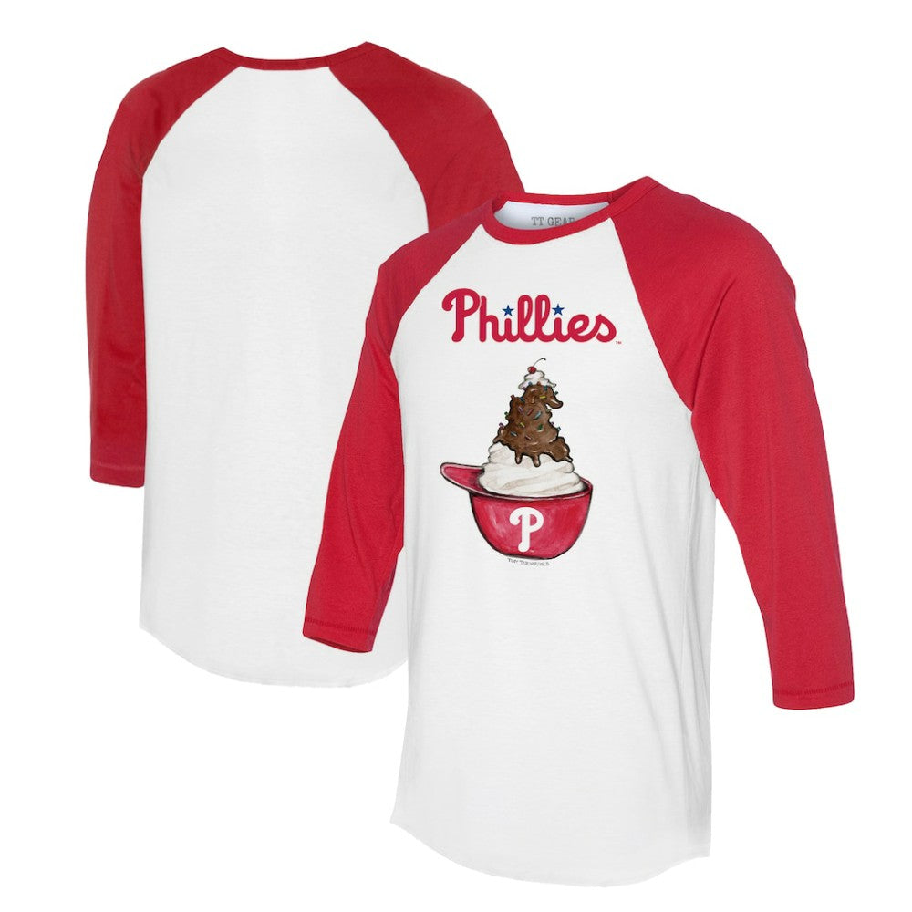 Philadelphia Phillies Tiny Turnip Unisex Sundae Helmet 3/4-Sleeve Raglan T-Shirt | MLB Online