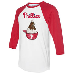Philadelphia Phillies Tiny Turnip Unisex Sundae Helmet 3/4-Sleeve Raglan T-Shirt | MLB Online