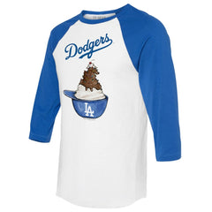 Los Angeles Dodgers Tiny Turnip Unisex Sundae Helmet 3/4-Sleeve Raglan T-Shirt | MLB Shop