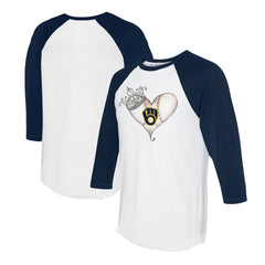 Milwaukee Brewers Tiny Turnip Unisex Tiara Heart 3/4-Sleeve Raglan T-Shirt | MLB Online