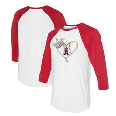 Los Angeles Angels Tiny Turnip Unisex Tiara Heart 3/4-Sleeve Raglan T-Shirt | MLB Shop