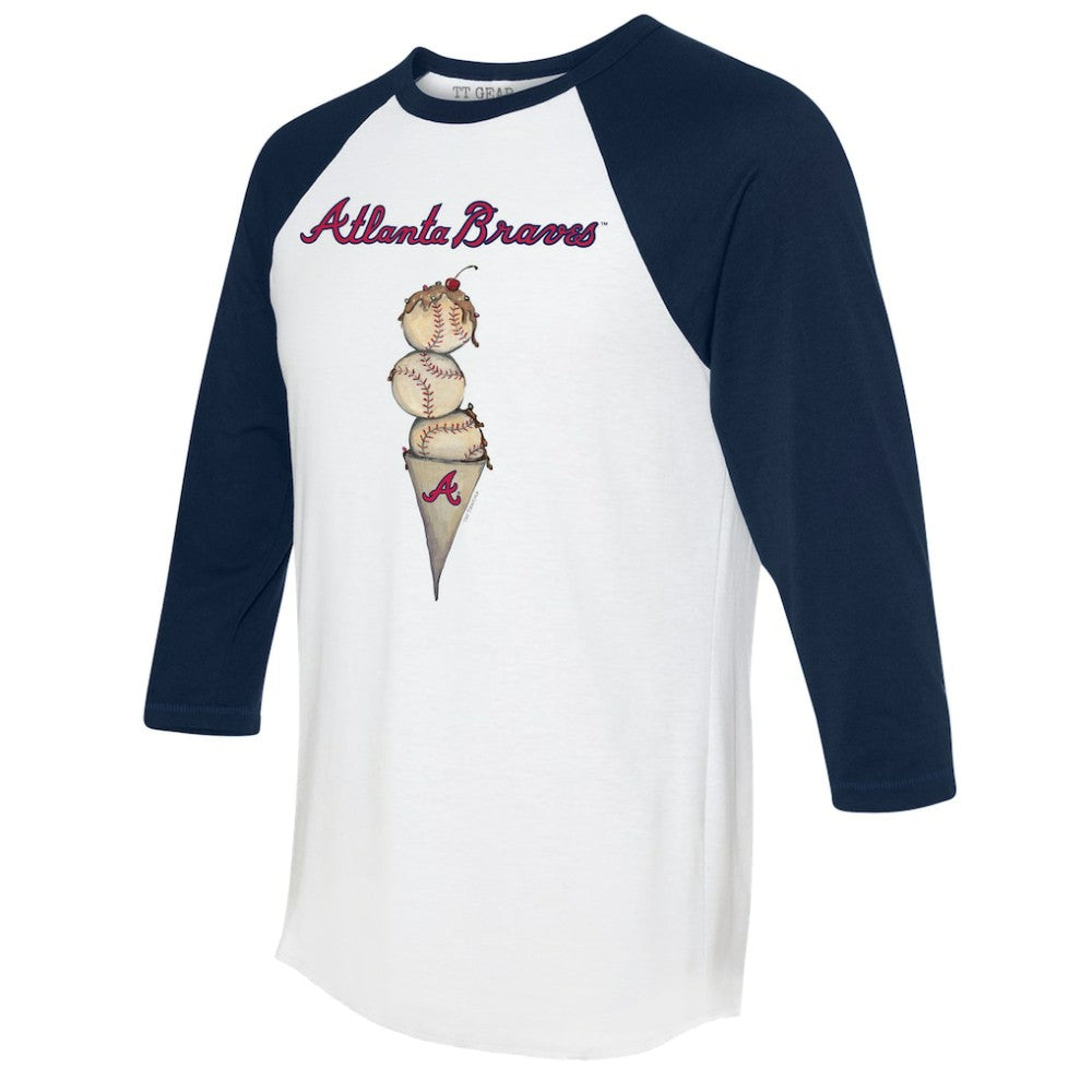 Atlanta Braves Tiny Turnip Unisex Triple Scoop 3/4-Sleeve Raglan T-Shirt | MLB New