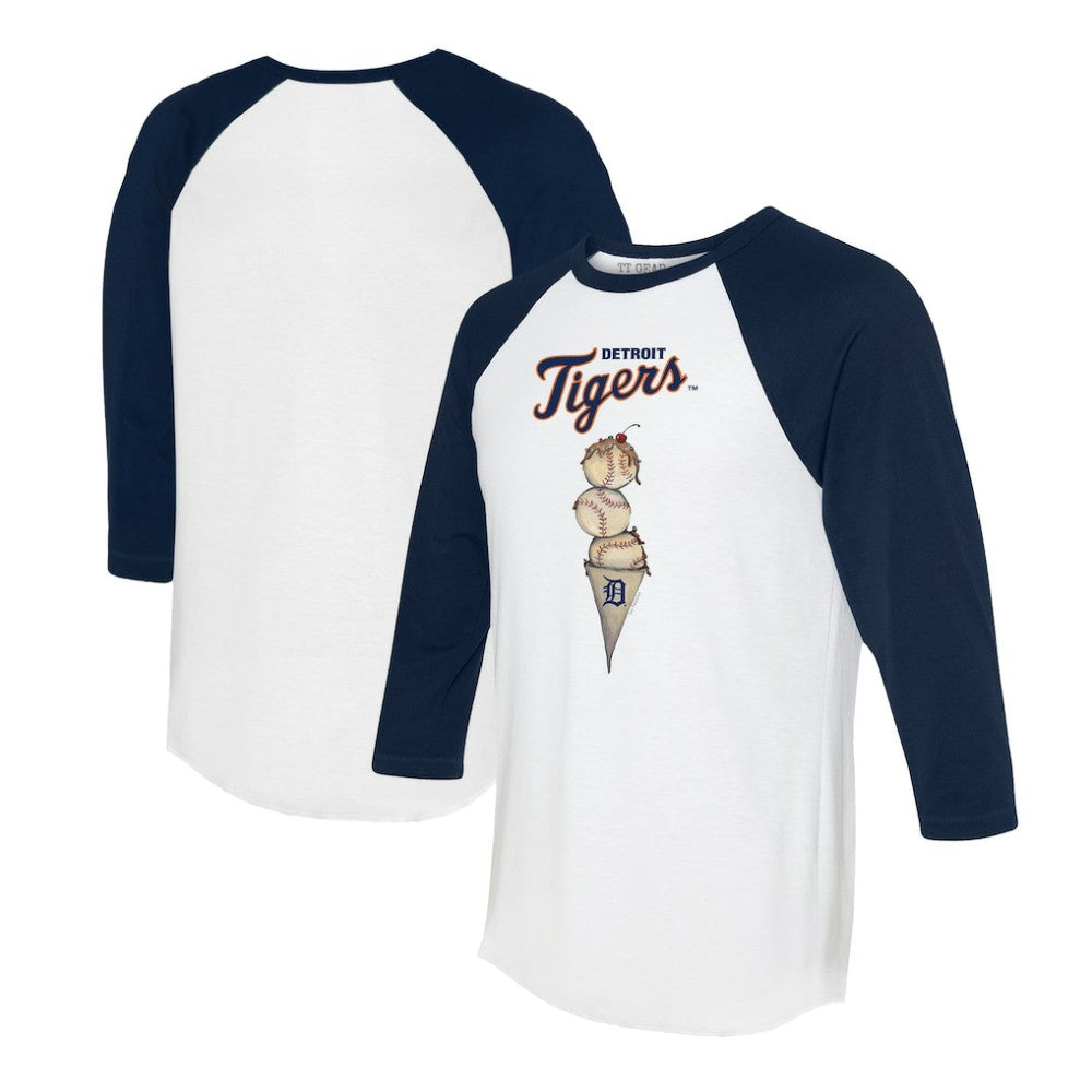 Detroit Tigers Tiny Turnip Unisex Triple Scoop 3/4-Sleeve Raglan T-Shirt | MLB Sale
